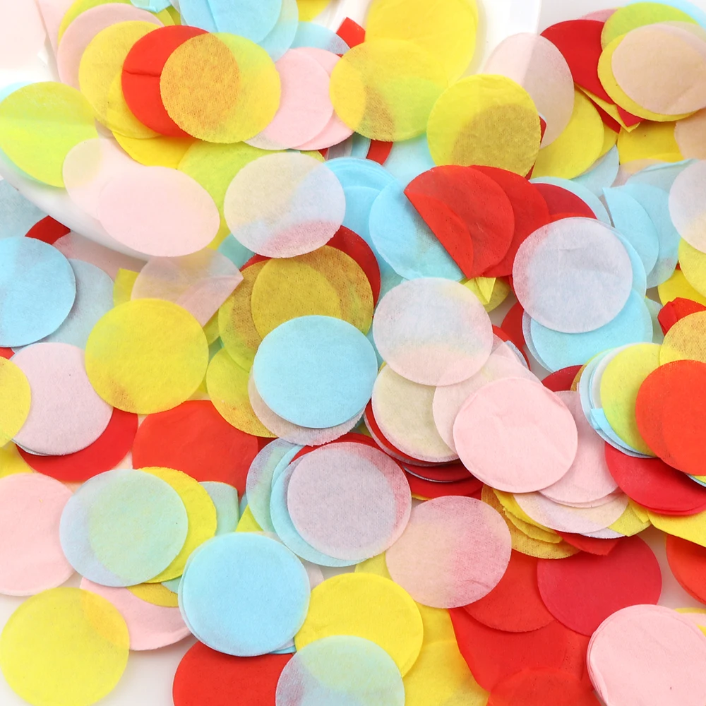 2.5cm10g Per Bag 1 Inch Bright Colors Round Tissue Paper Confetti Sprinkles for Balloon Wedding