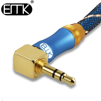EMK 3.5mm Jack Audio Cable 3.5 Male to Male Cable Audio 90 Degree Right Angle AUX Cable for Car Headphone MP3/4 Aux high quality 1m car audio jack plug male to male aux cable 3 5 mm audio male to male cables for headphone mp3