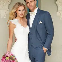 Синие смокинги для жениха, шафер жених, костюм из 3 предметов, мужские свадебные костюмы на выпускной, Блейзер, masculino, индивидуальный заказ