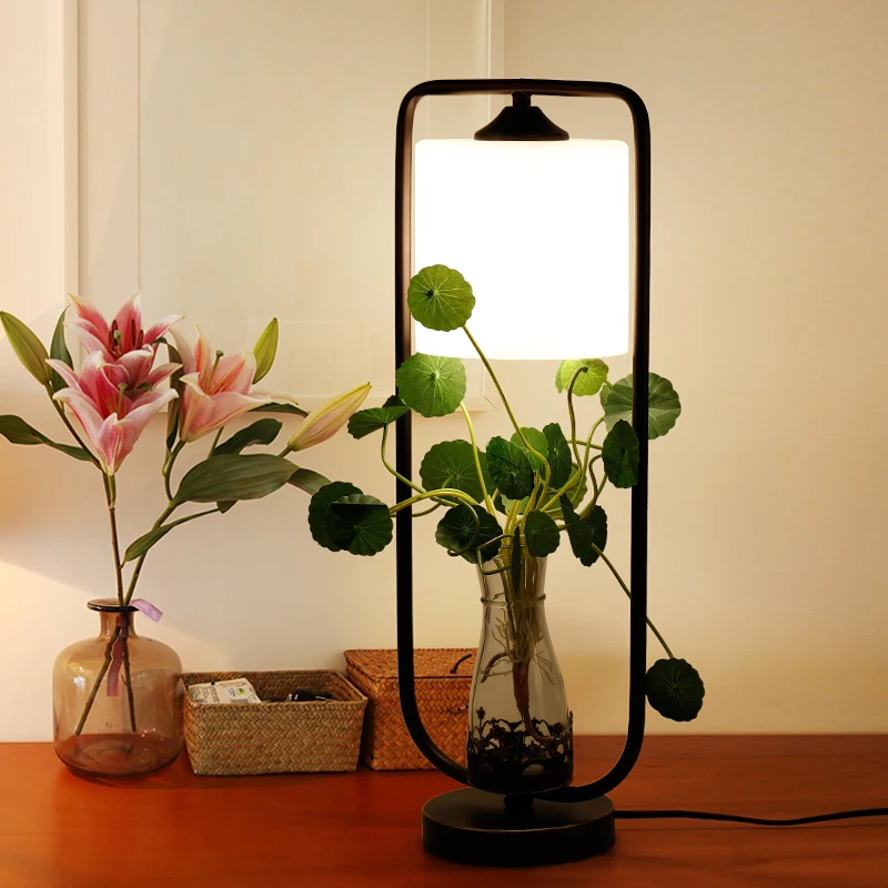 

American Table Lamps country garden creation green plants living room bedroom bedside study room personalized iron desk LU726263