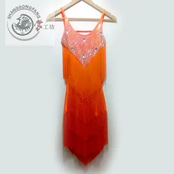 

New style latin dance costume sexy tassel latin dance competition dress for women child latin dance dresses S-4XL F23