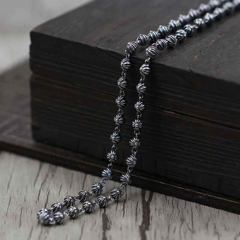 

Pure Silver Jewelry To Create Punk Wind Wild Sweater Chain Retro To Cross Necklace Necklace Thai Silver 925