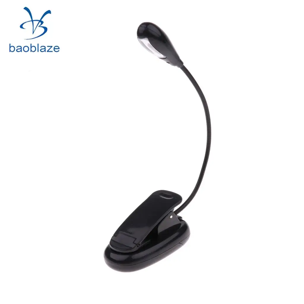 Portable Travel Flexible Neck 2led Clamp clip-on Reading book light Lamp, Battery and USB Powered , 2 ways to offer power	