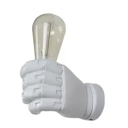 Творческий кулак настенный светильник белый левой ретро Творческий смолы настенный светильник Лофт промышленных свет лампы японский