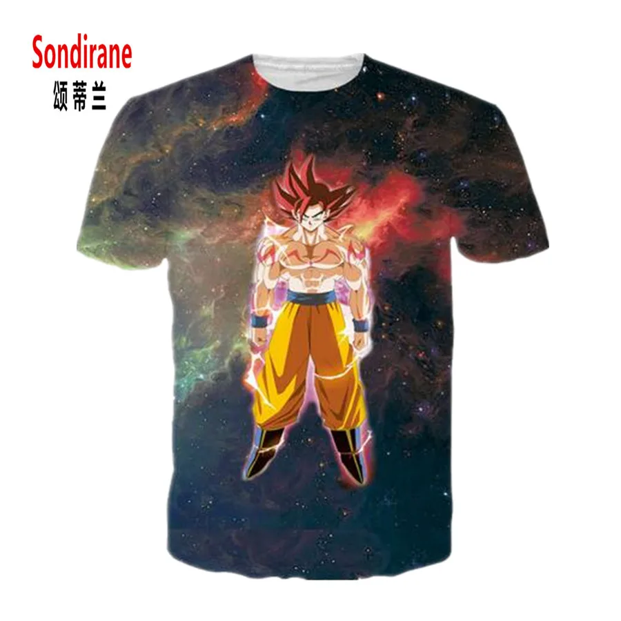 Sondirane Anime 3D Dragon Ball T Shirt Dicetak Kartun Angka Grid