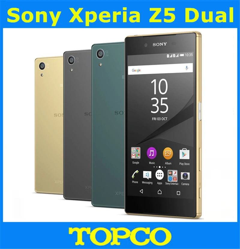 Sony Xperia Z5 Dual E6683 разблокированный GSM 3G и 4G Android мобильный телефон Восьмиядерный 5," 23 Мп wifi gps 32 Гб rom