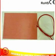 200-250C 1000 Вт 300*400*1,5 мм силиконовый нагреватель 110 в клей 1 лицевая сторона 4 мм отверстие в центре 1000 мм свинцовый выход с короткой стороны