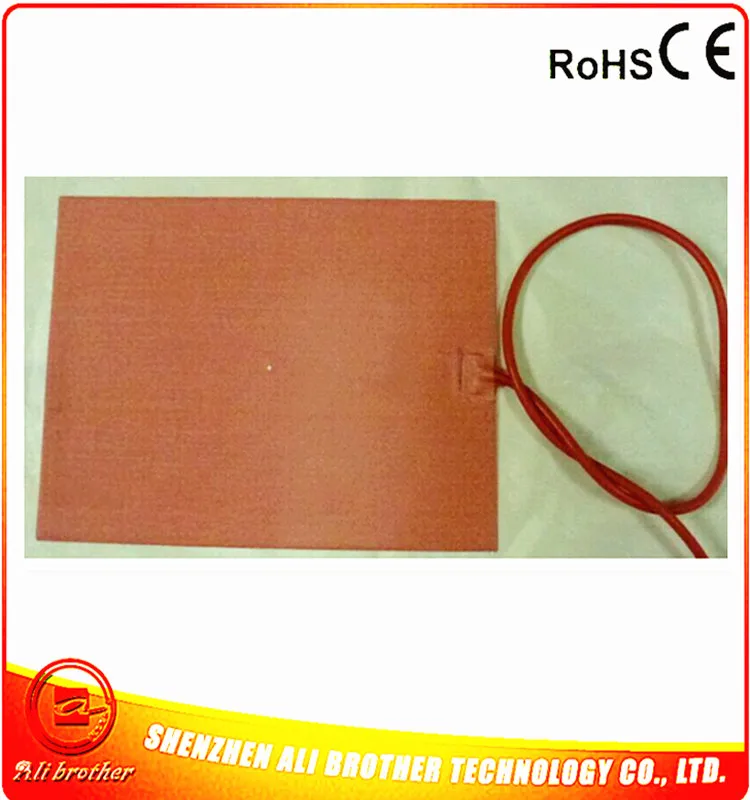 200-250C 1000w 300*400*1.5mm Silicone Heater 110V adhesive 1 face 4mm hole in center 1000mm lead come out from short side | Дом и сад