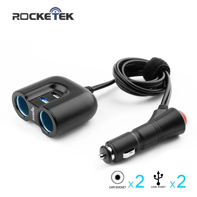 Автомобильное зарядное устройство Rocketek multi usb smart IC 2 USB 3.1A разъем прикуривателя аксессуары для Xiaomi lg Автомобильное зарядное устройство