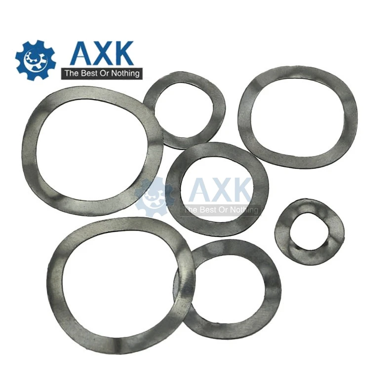 

100pcs Stainless Steel Three Wave Crest Spring Washer Gasket Ring M3 M4 M5 M6 M8 M10 M12 M16