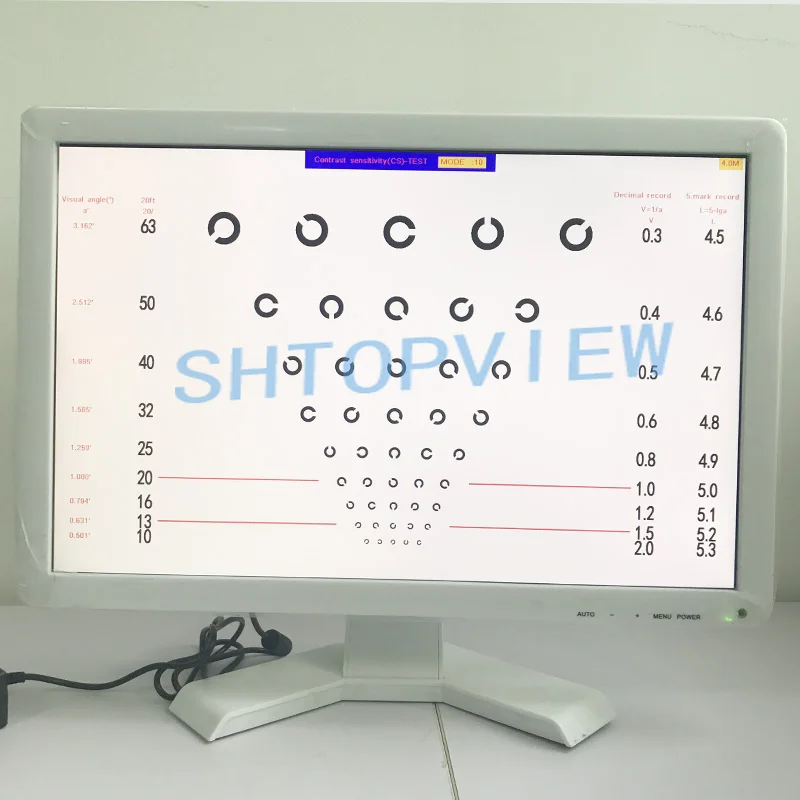 VC-3 19 дюймов светодио дный диаграмма остроты зрения монитор визуальный Тесты диаграмма
