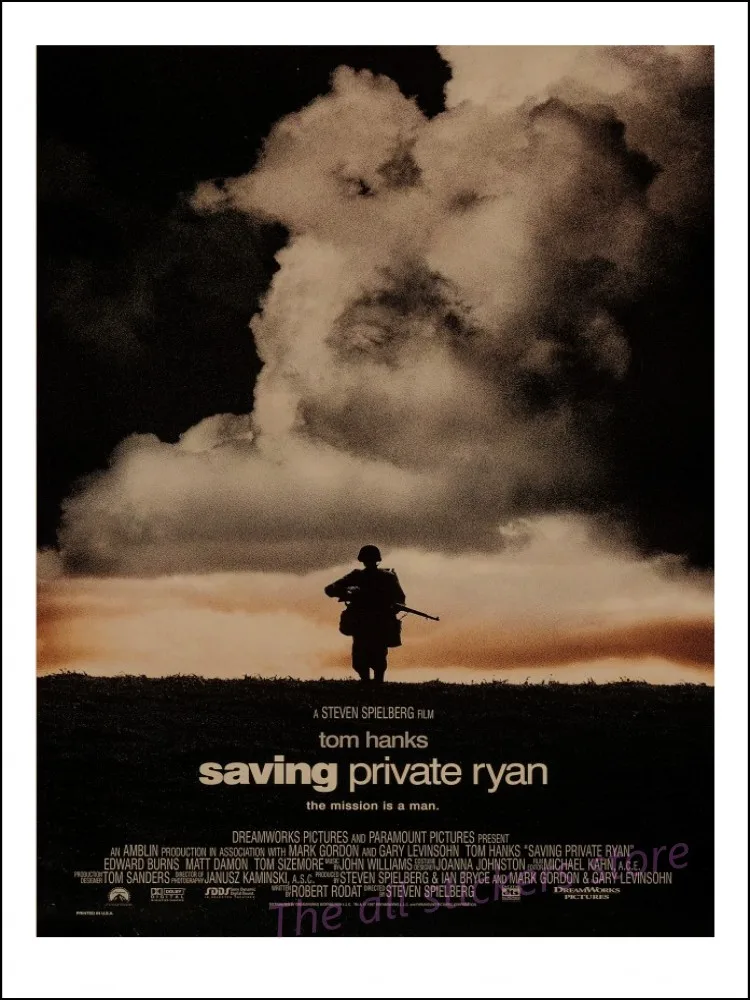 Saving Private Ryan Classic Movie Poster Bar living room decorative painting Vintage Kraft Poster Wall stickers/5061