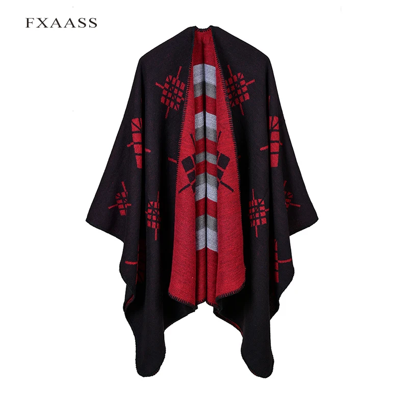 FXAASS новая осенняя/зимняя шаль Модное пончо женский шарф для леди Роскошное