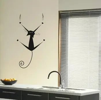 

G326 Funny Stick Cat House Cat Wall Sticker / Interior Art / House Cat Transfer Children room wall stickers decoration