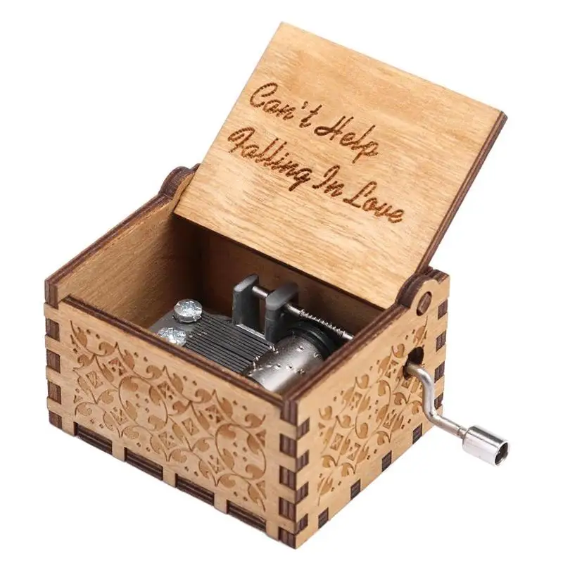 

Wooden Handmade Music Boxes Pretty Hand Crank Tower Birthday Gift musicbox Hand-operated Musical Boxes Case for Kid Adults Gift