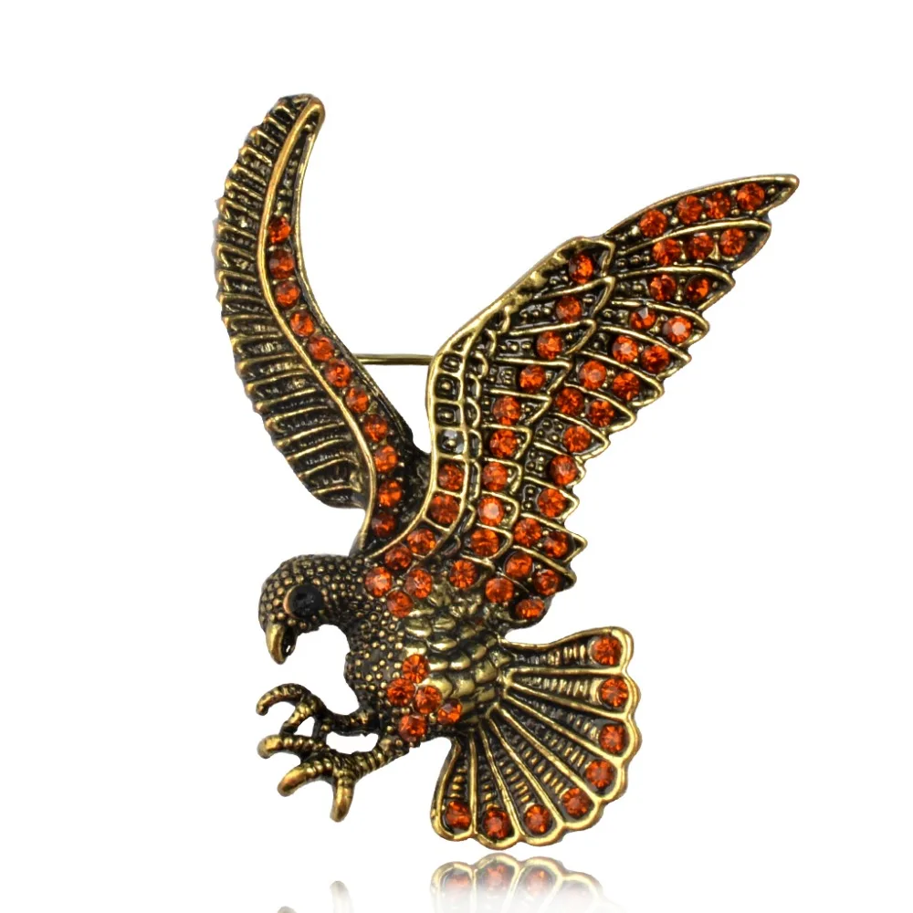

MZC Unisex Gold Eagle Brooches For Male Female Collar Pin Anime Metal Small Animal Brooch Brosche Vintage Broches Mujer Bouquet
