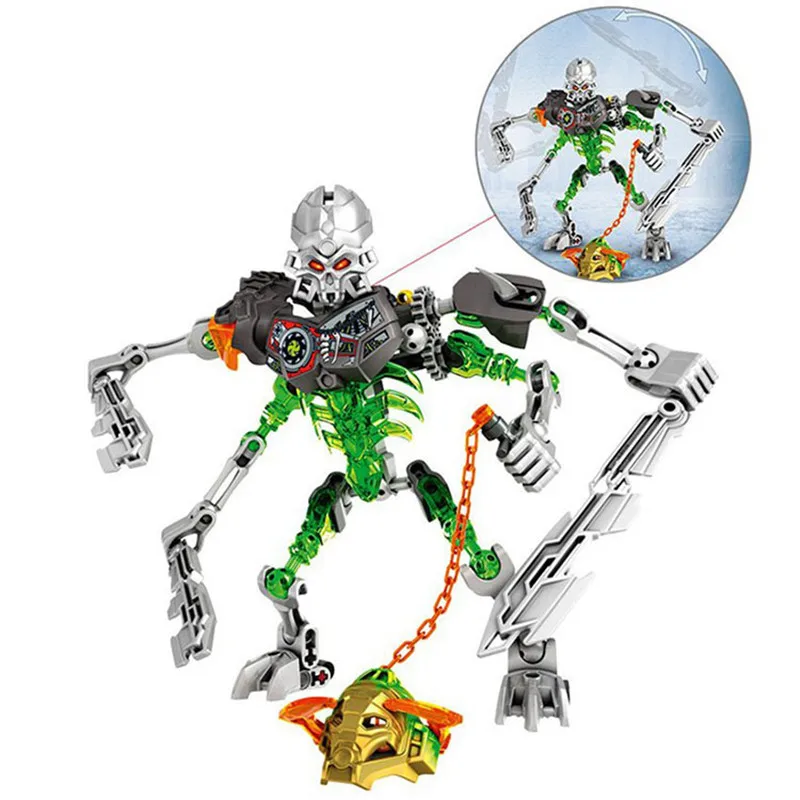 Новый BionicleMask Light XSZ 710-2 детский череп Шинковщик Bionicle строительные блоки игрушки