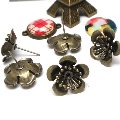 10x花芽16ミリメートルの花の形のファッション銅メッキグリーン緑青花芽earpinsスタッドピアス Copper Shapes Copper Flowerbud Earrings Aliexpress