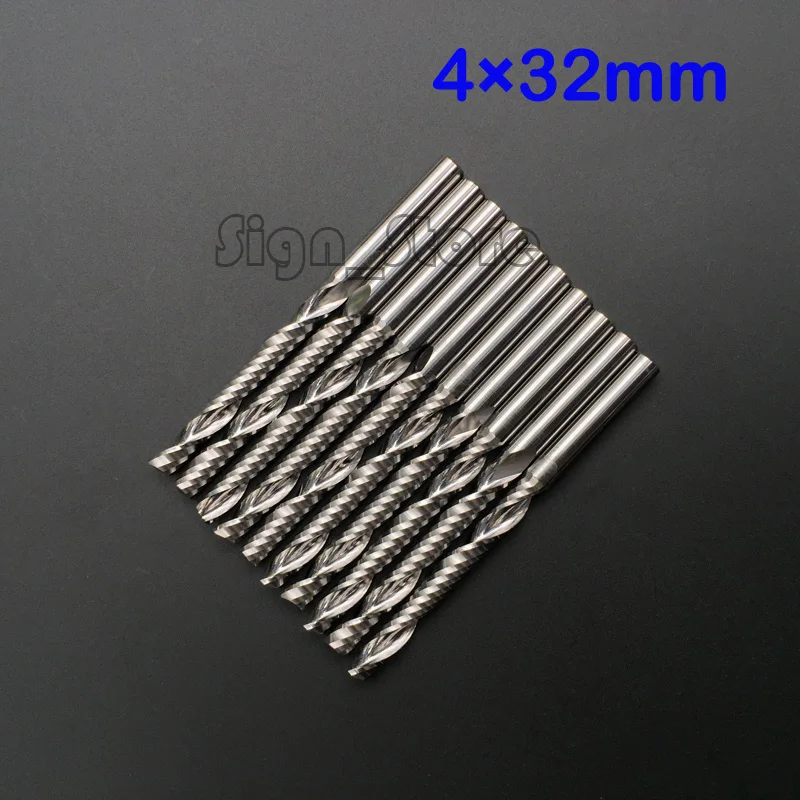 10 Stücke VHM Schaftfräser CNC Fräser Doppelflöte Spiral Set