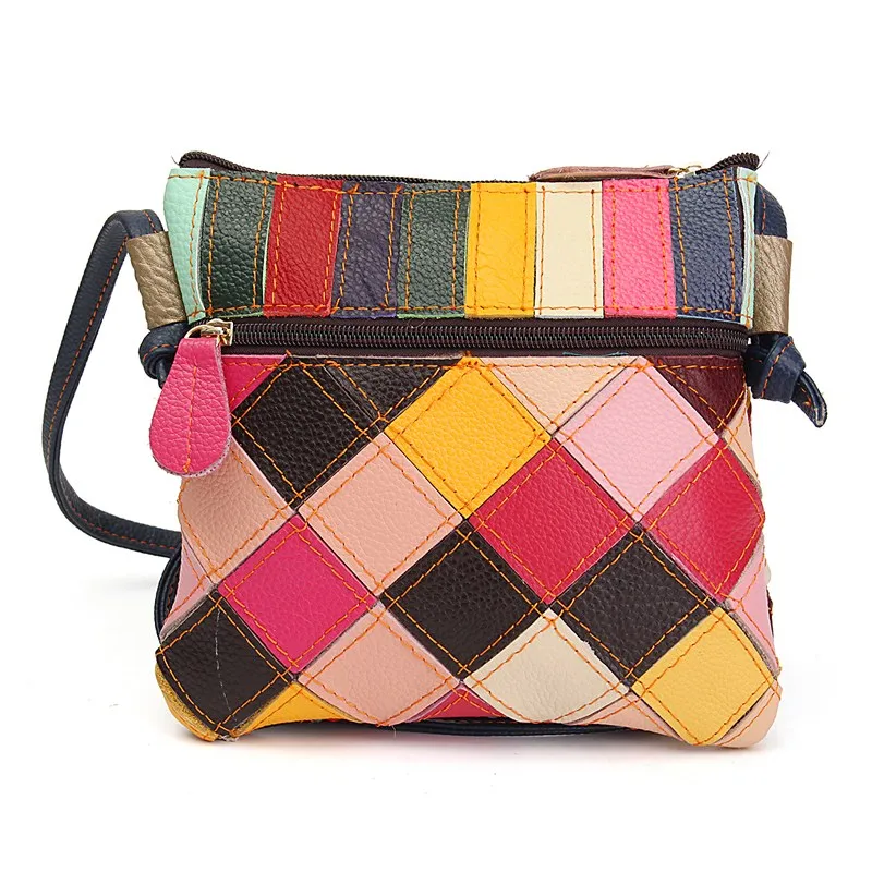 AEQUEEN весенние Лоскутные сумки через плечо женская винтажная сумка на плечо маленькие сумки-почтальонки из натуральной кожи случайный цвет