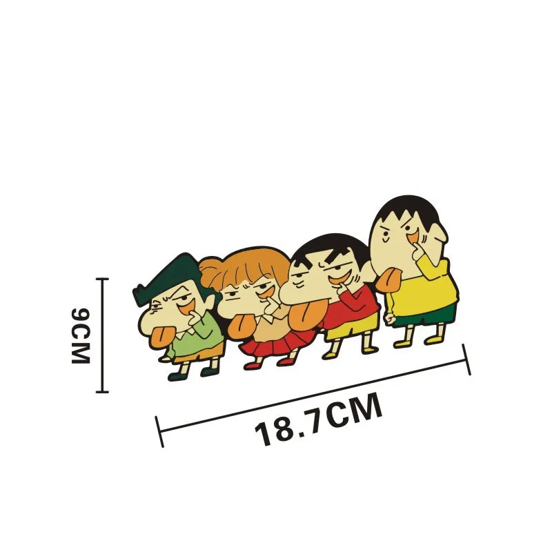 Забавный карандаш Shin-Chan милые детские аниме-наклейки на стену для детей ноутбук мультфильм виниловые наклейки для дома дизайн стикер автомобиля(19*9 см