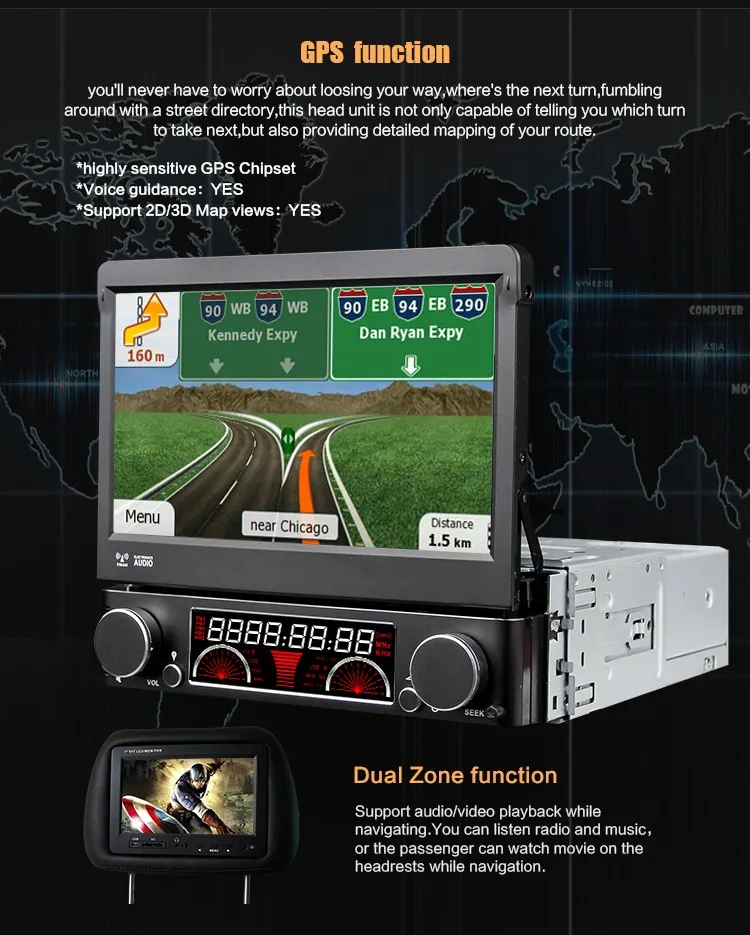 Excellent Euanvi Quad Core 2G RAM 1 Din Android 6.0 Car DVD Player Radio Stereo Universal with GPS Navi Bluetooth Multimedia System 4G 15