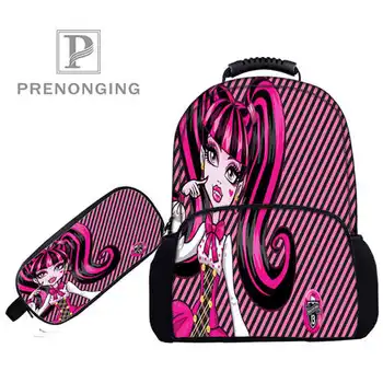 

Custom 17inch monster-high- Backpacks Pen Bags 3D Printing School Women Men Travel Bags Boys Girls Book Computers Bag#1031-4-48