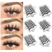 5 пар, натуральные накладные Искусственные ресницы, длинный макияж, 3d норковые ресницы для наращивания, норковые ресницы для красоты, женский макияж