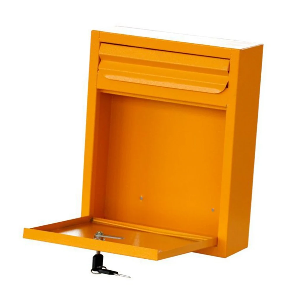 Letter Rack Holder With 2 Keys Lock Mailbox Post Box Newspaper Magazines Box Security Outdoor Used Lockable
