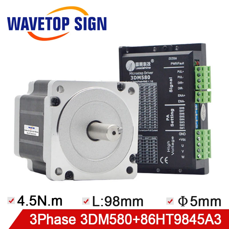 

WaveTopSign 3Phase 3DM580+3Phase Stepper Drive Motor 86HT9845A3