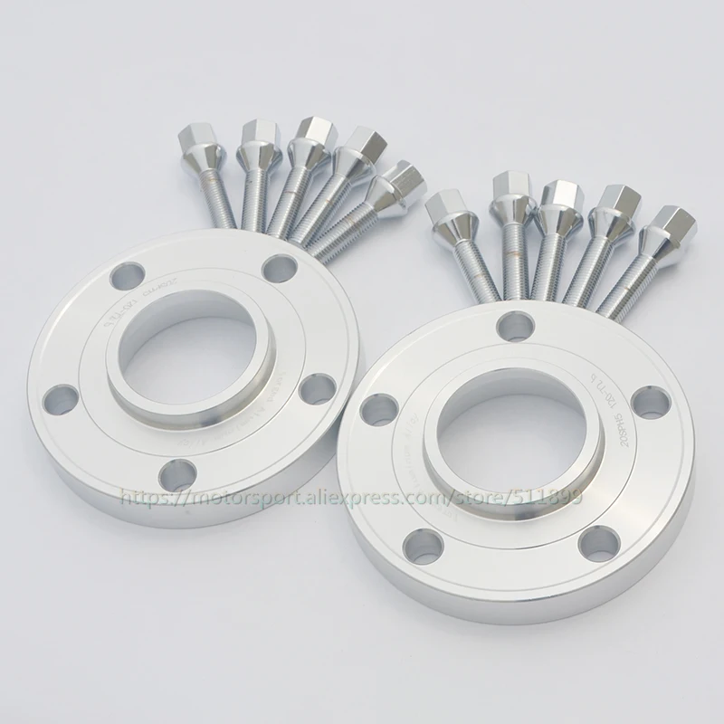 

2pcs PCD 5X120 CB 72.6mm Thick 15mm Forged Alloy Wheel Spacer +10 pcs lug bolts For BMW