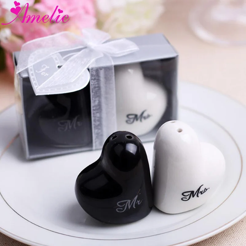 10Set/Lot Free Shipping Mr&Mrs Salt and Pepper Shaker Ceramic Wedding