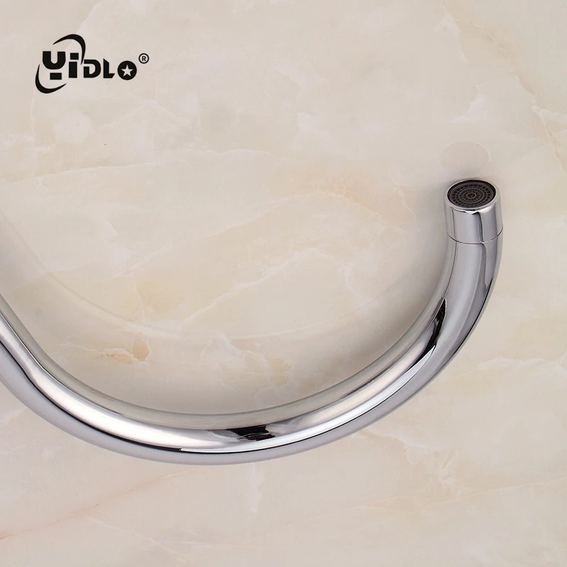 Curved Pipe Kitchen Vessel Sink Faucet Silvery Brass Faucets 360 Degree Swivel Spout Tube Water Tap Hot And Cold Mixer Taps C1-2 Curved Pipe Kitchen Vessel Sink Faucet Silvery Brass Faucets 360 Degree Swivel Spout Tube Water Tap Hot And Cold Mixer Taps C1-2