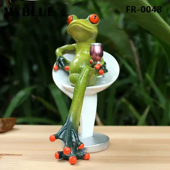 

MYBLUE Kawaii Animal Artificial Frog Prince Resin Figurines Dolls Home Sculpture Decor Decorations Accessories Gifts Crafts