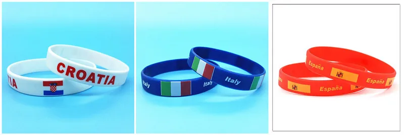 2 шт силиконовый логотип флага страны ID Браслет World Sports Fans браслет эластичные резиновые браслеты игры болельщик подарки браслеты