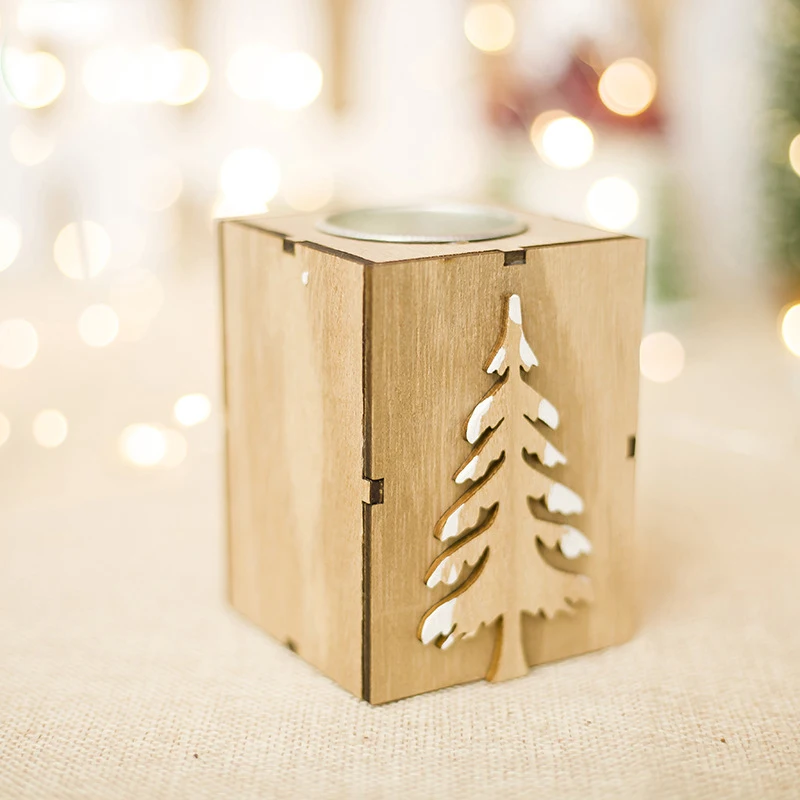 Мини деревянный подсвечник, светильник-свеча, украшение для дома, год, Рождество, декоративные аксессуары для вечеринок SA137 - Цвет: Type A