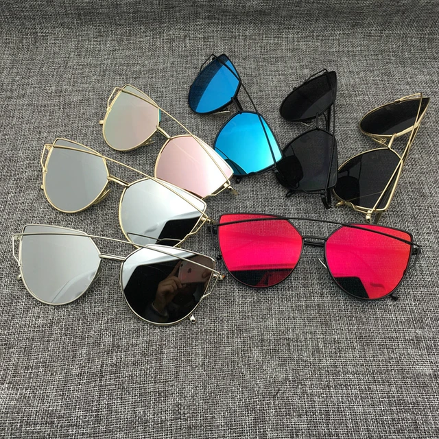 2018 New Cat Eye Aviator Sungles Women Vintage Fashion Metal 2018 New Cat Eye Aviator Sungles Women Vintage Fashion Metal Frame Mirror Sun Gles Unique Flat