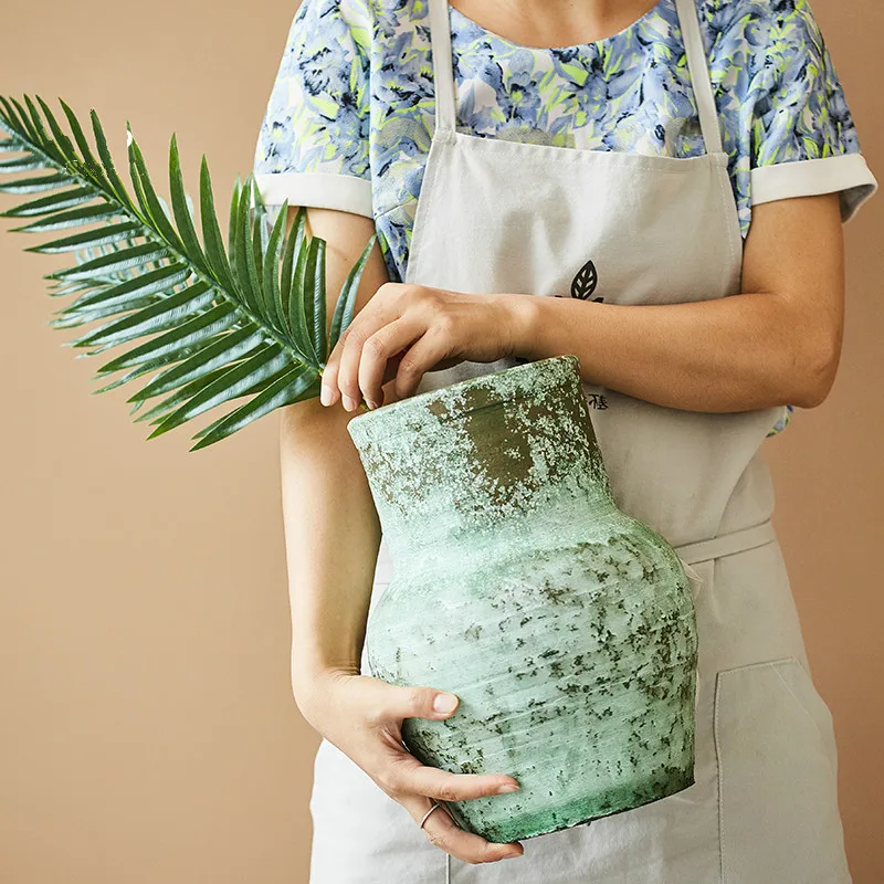 

Retro Nostalgic Style Hand-made Stoneware Pots Dried Flowers And Flowers Home Decoration Ornaments