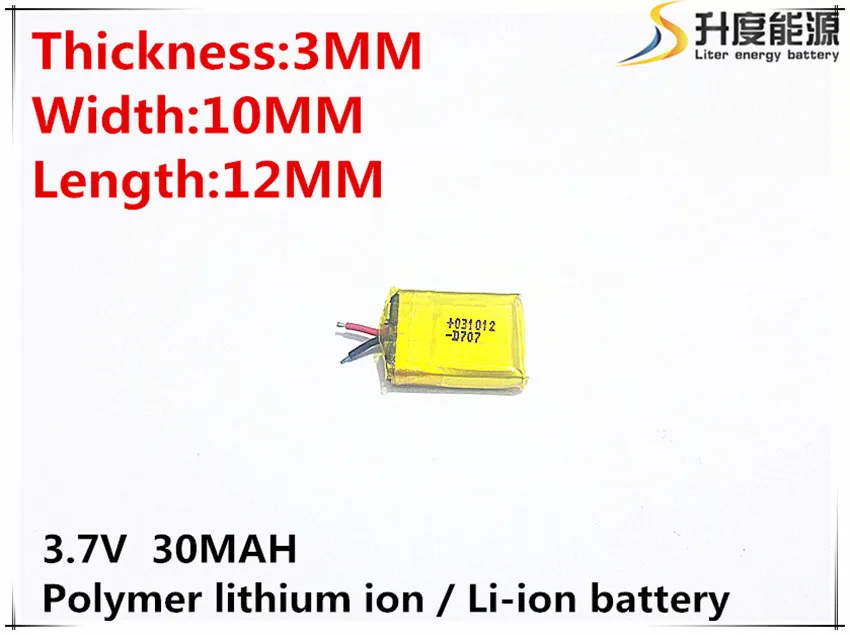 10 шт. 3,7 в 30 мАч 301012 аккумулятор литий-полимерный литий-ионный аккумулятор для Mp3 Mp4 PAD DVD DIY bluetooth