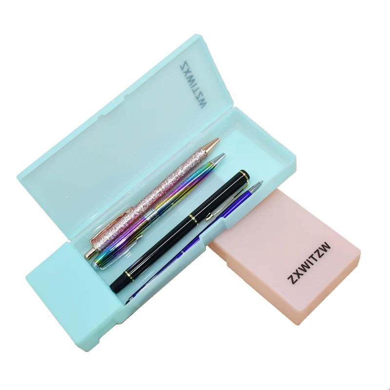 

8pcs small fresh and simple transparent pencil bag high quality harmless plastic pencil case storage office supplies