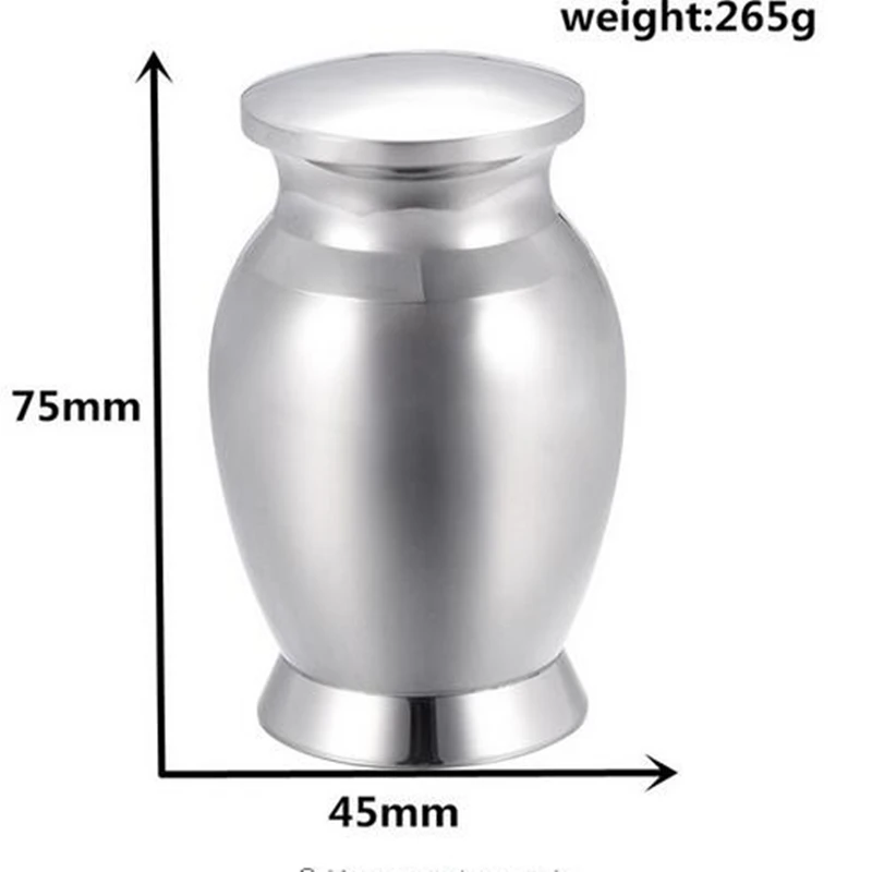 45pcs/lot Large Funeral Urn Engravable Human/Pet Stainless Steel Cremation Ashes Keepsake Urn