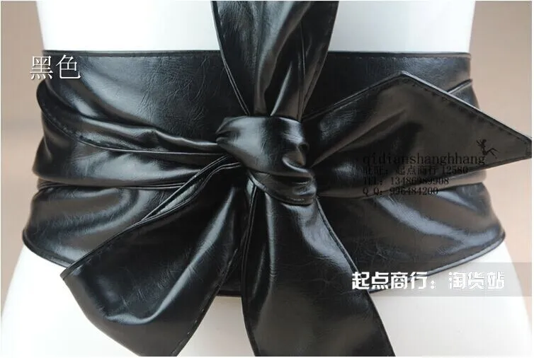 Высокое качество женский кожаный ремень, модный длинный и широкий ремень для ношения с шубой/платьем, галстук-бабочка широкий пояс