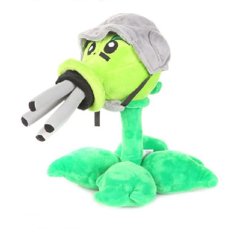 30cm Plants vs Zombies Gatling Peashooter Plush Toys PVZ Plant Peashooter Plush Stuffed Toys Doll Gifts for Children Kids