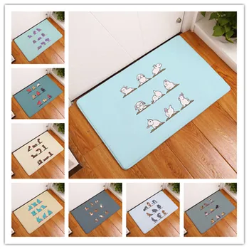 

2017 New Yoga Animals Print Carpets Non-slip Kitchen Rugs for Home Living Room Floor Mats 40x60cm