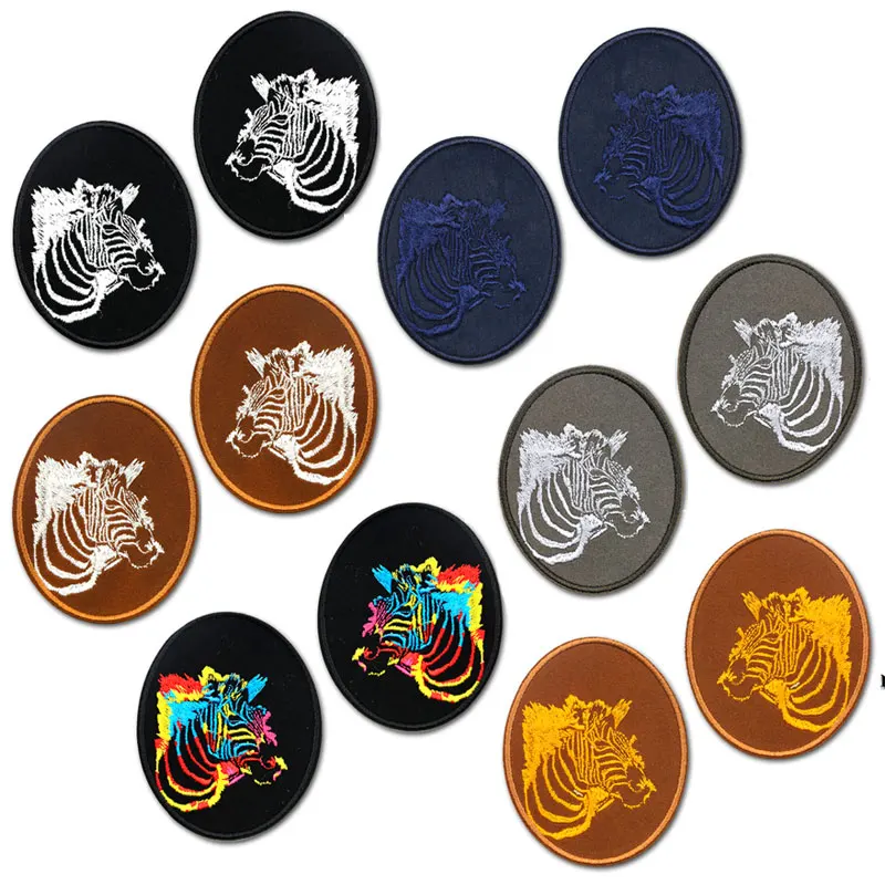 

Elbow Embroidered Patches on Clothes Iron on Patch for Clothing Sleeve Suit Zebra Stickers Ironing Stripe Patchwork Accessories