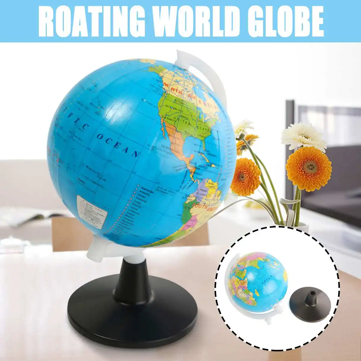 

8.5cm Mini Globe World Earth Ocean Map Plastic Sphere Geography Learning Education Toys Home Decoration Childrens Gifts