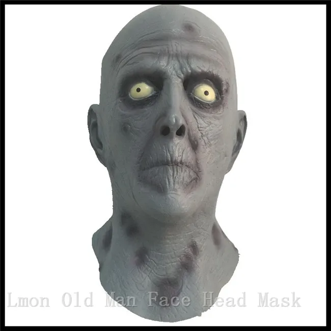 Latex Old Man Mask Halloween Scary Mask Party Terror Male Head Rubber Adult Size