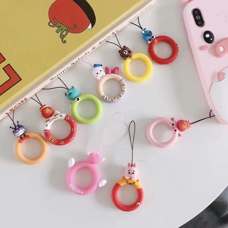 Универсальный мультфильм животных кукла кольцо мобильный телефон USB