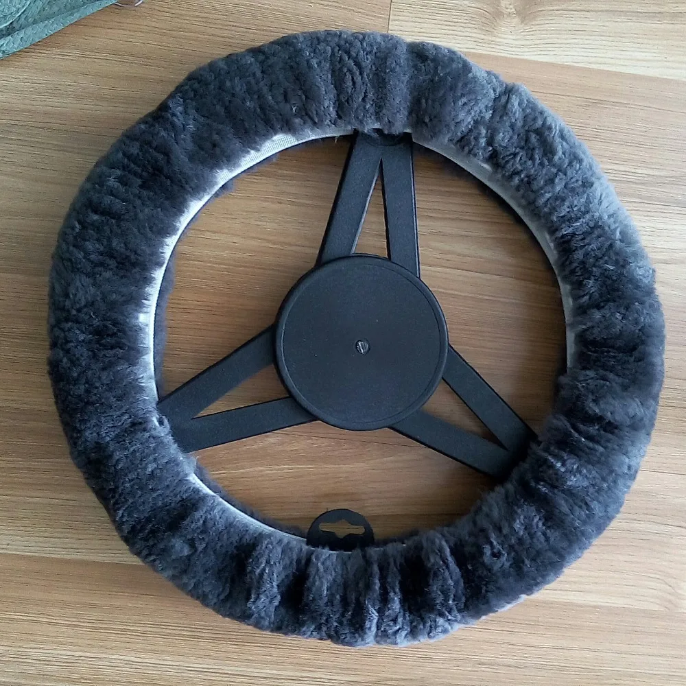 1pc Free Shipping Sheepskin Wool Fur Leather Steering Covers Steering