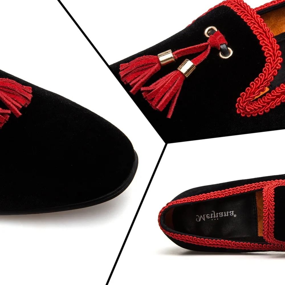 MeiJiaNa 2018 New Men's Loafers Moccasins Slip On Chinese style Leather Casual Shoes Male Black/Red Flats